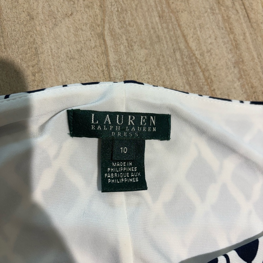 Ralph Lauren Navy/White Jersey Dress SZ 10 - Picture 4 of 5
